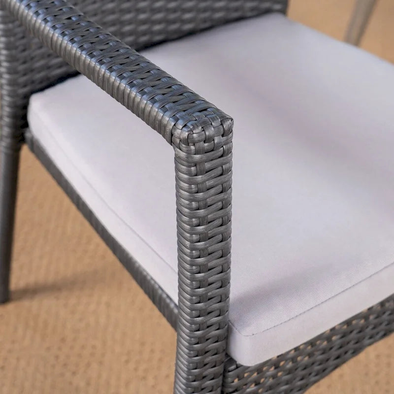 Marias Outdoor 5 Piece Wood and Wicker Dining Set by Christopher Knight Home