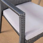 Marias Outdoor 5 Piece Wood and Wicker Dining Set by Christopher Knight Home