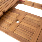 Nora Outdoor 7 Piece Acacia Wood and Wicker Expandable Dining Set by Christopher Knight Home