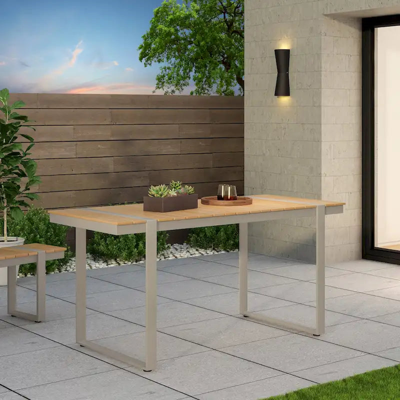 Cibola Outdoor Aluminum Dining Table by Christopher Knight Home - 62.75 W x 27.50 D x 30.00 H