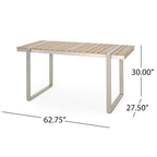 Cibola Outdoor Aluminum Dining Table by Christopher Knight Home - 62.75 W x 27.50 D x 30.00 H