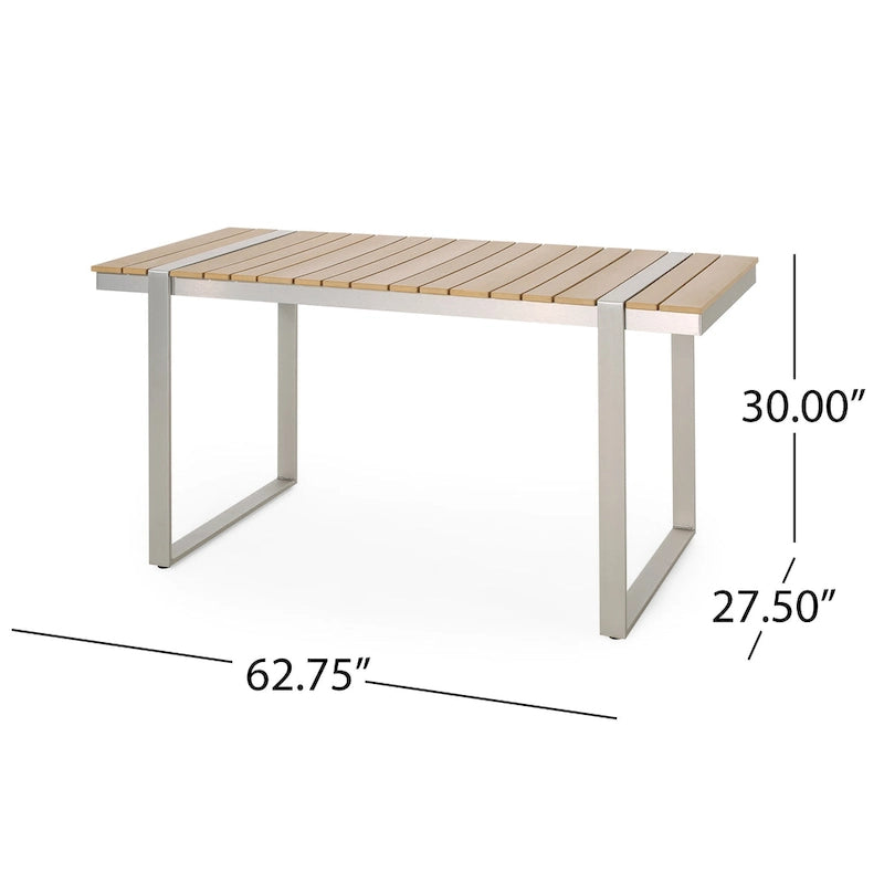 Cibola Outdoor Aluminum Dining Table by Christopher Knight Home - 62.75 W x 27.50 D x 30.00 H