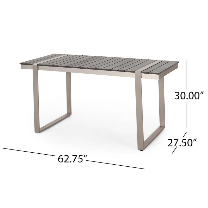 Cibola Outdoor Aluminum Dining Table by Christopher Knight Home - 62.75 W x 27.50 D x 30.00 H