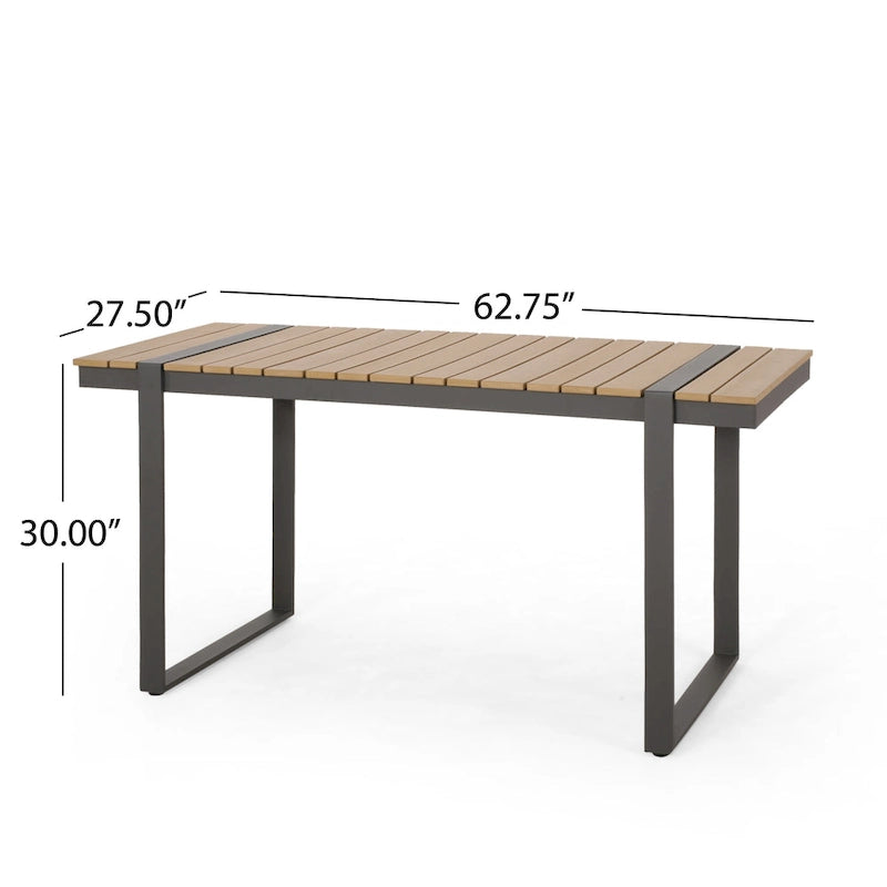 Cibola Outdoor Aluminum Dining Table by Christopher Knight Home - 62.75 W x 27.50 D x 30.00 H