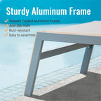 Patio Chaise Lounge Set of 3, Aluminum Lounge Chairs with 5 Adjustable Positions, Outdoor Chaise Lounge