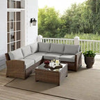 Crosley Bradenton 4Pc Outdoor Wicker Sectional Set