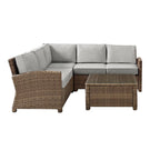 Crosley Bradenton 4Pc Outdoor Wicker Sectional Set