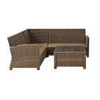 Crosley Bradenton 4Pc Outdoor Wicker Sectional Set