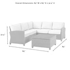 Crosley Bradenton 4Pc Outdoor Wicker Sectional Set