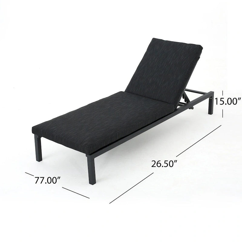 Navan Outdoor Aluminum Chaise Lounge with Cushion (Set of 4) by Christopher Knight Home