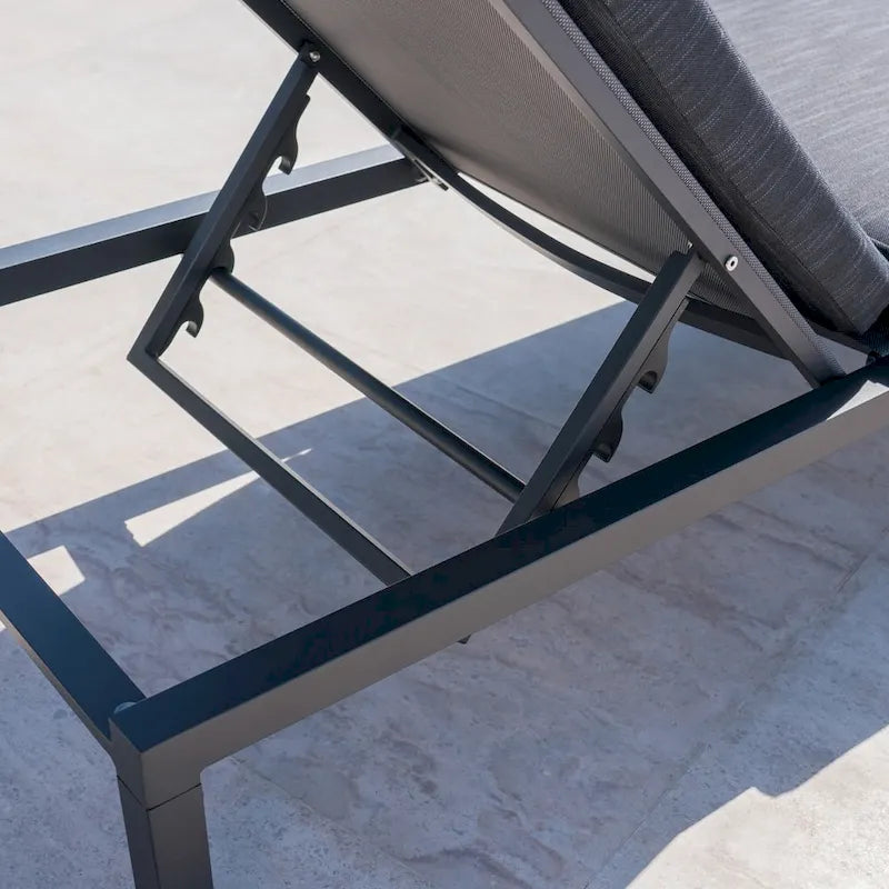 Navan Outdoor Aluminum Chaise Lounge with Cushion (Set of 4) by Christopher Knight Home