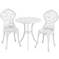 Yaheetech 3-Piece Aluminum Patio Bistro Table Set Antique Chair Sets