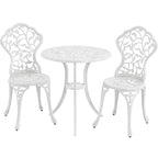 Yaheetech 3-Piece Aluminum Patio Bistro Table Set Antique Chair Sets