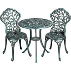 Yaheetech 3-Piece Aluminum Patio Bistro Table Set Antique Chair Sets