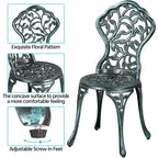 Yaheetech 3-Piece Aluminum Patio Bistro Table Set Antique Chair Sets