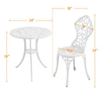 Yaheetech 3-Piece Aluminum Patio Bistro Table Set Antique Chair Sets