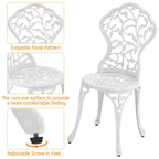 Yaheetech 3-Piece Aluminum Patio Bistro Table Set Antique Chair Sets