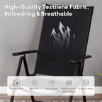 6-piece Patio Dining Set, 1 Square Metal table, 4 Adjustable Folding Chairs and 13ft Umbrella