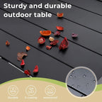 6-piece Patio Dining Set, 1 Square Metal table, 4 Adjustable Folding Chairs and 13ft Umbrella