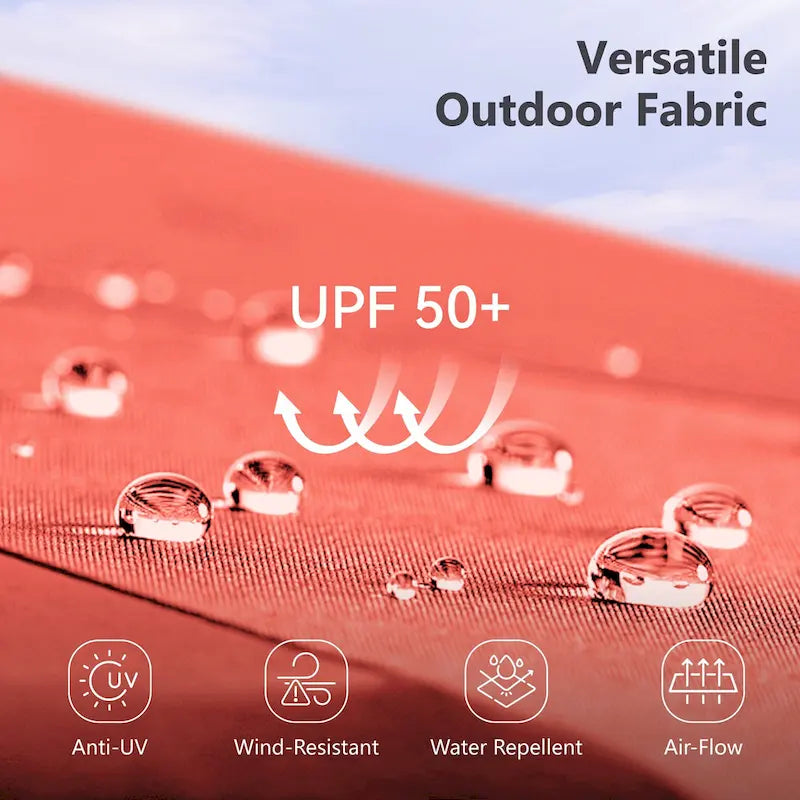 6-piece Patio Dining Set, 1 Square Metal table, 4 Adjustable Folding Chairs and 13ft Umbrella