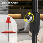 6-piece Patio Dining Set, 1 Square Metal table, 4 Adjustable Folding Chairs and 13ft Umbrella