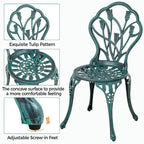 Yaheetech 3 Piece Outdoor Bistro Set with Umbrella Hole Aluminium Table Set