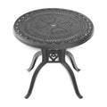31.5-inch Cast Aluminum Patio Dining Round Table with Umbrella Hole for Balcony, Lawn, Garden, Backyard