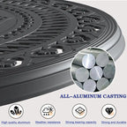 31.5-inch Cast Aluminum Patio Dining Round Table with Umbrella Hole for Balcony, Lawn, Garden, Backyard