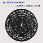 31.5-inch Cast Aluminum Patio Dining Round Table with Umbrella Hole for Balcony, Lawn, Garden, Backyard