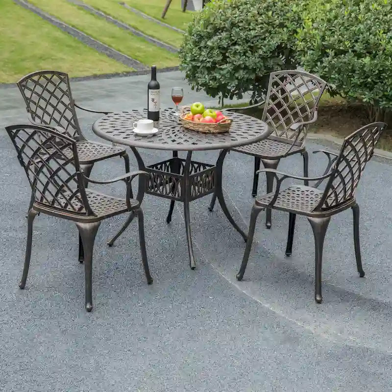Indoor and Outdoor Dinning Set Bistro Cast Aluminum.