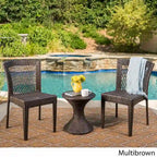 Riggs Outdoor 3-Piece Round Wicker Chat Set by Christopher Knight Home