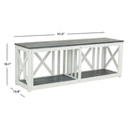 SAFAVIEH Deirdre White / Ash Grey Outdoor Bench - 51Wx14Dx18H