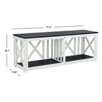 SAFAVIEH Deirdre White / Ash Grey Outdoor Bench - 51Wx14Dx18H