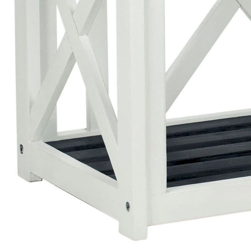 SAFAVIEH Deirdre White / Ash Grey Outdoor Bench - 51Wx14Dx18H