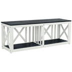 SAFAVIEH Deirdre White / Ash Grey Outdoor Bench - 51Wx14Dx18H