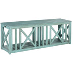 SAFAVIEH Deirdre White / Ash Grey Outdoor Bench - 51Wx14Dx18H