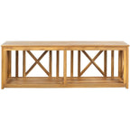 SAFAVIEH Deirdre White / Ash Grey Outdoor Bench - 51Wx14Dx18H
