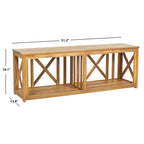 SAFAVIEH Deirdre White / Ash Grey Outdoor Bench - 51Wx14Dx18H