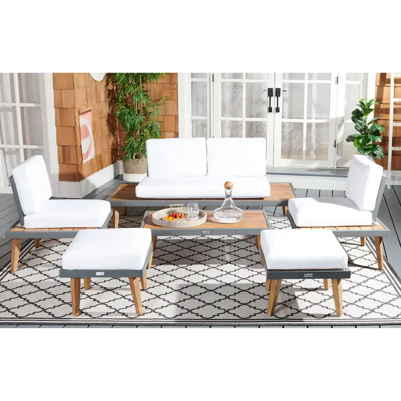 SAFAVIEH Svatava 6-Piece Outdoor Patio Set - 69Wx28Dx28H
