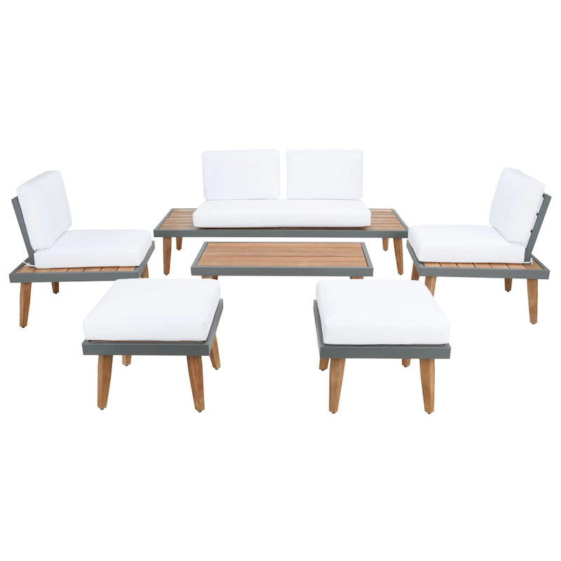 SAFAVIEH Svatava 6-Piece Outdoor Patio Set - 69Wx28Dx28H