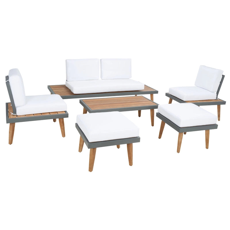 SAFAVIEH Svatava 6-Piece Outdoor Patio Set - 69Wx28Dx28H