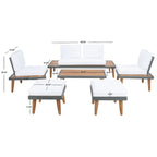 SAFAVIEH Svatava 6-Piece Outdoor Patio Set - 69Wx28Dx28H