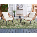 SAFAVIEH Outdoor Scarlet Natural/ Beige 3-Piece Lounger Set - 31Wx34Dx33H