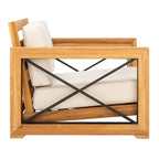 SAFAVIEH Couture Dorthy Beige Teak Outdoor Patio Chair - 32 W x 37 D x 29 H - 32W x 37D x 29H