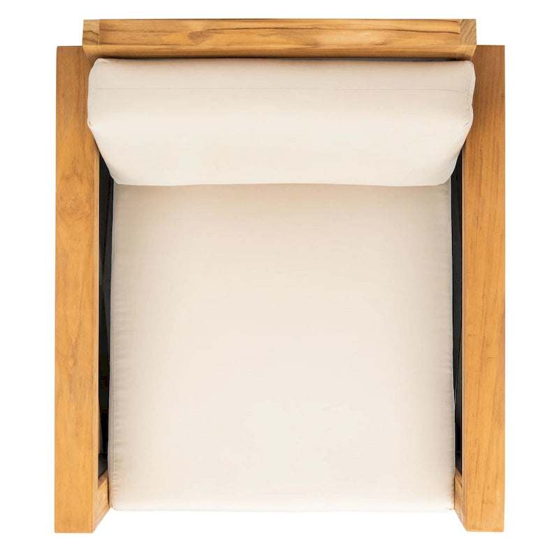 SAFAVIEH Couture Dorthy Beige Teak Outdoor Patio Chair - 32 W x 37 D x 29 H - 32W x 37D x 29H