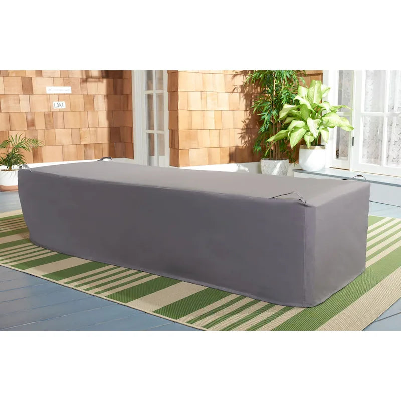 SAFAVIEH Outdoor Goldia Sunlounger Grey Cover - 24.8 Wx 78.7 L x 16.9 H - 25Wx79Dx17H