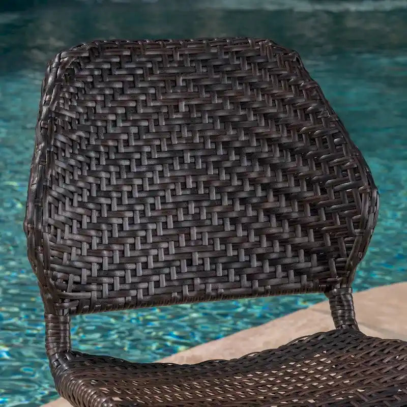 Laryn Outdoor Wicker Wood Barstool (Set of 2) by Christopher Knight Home