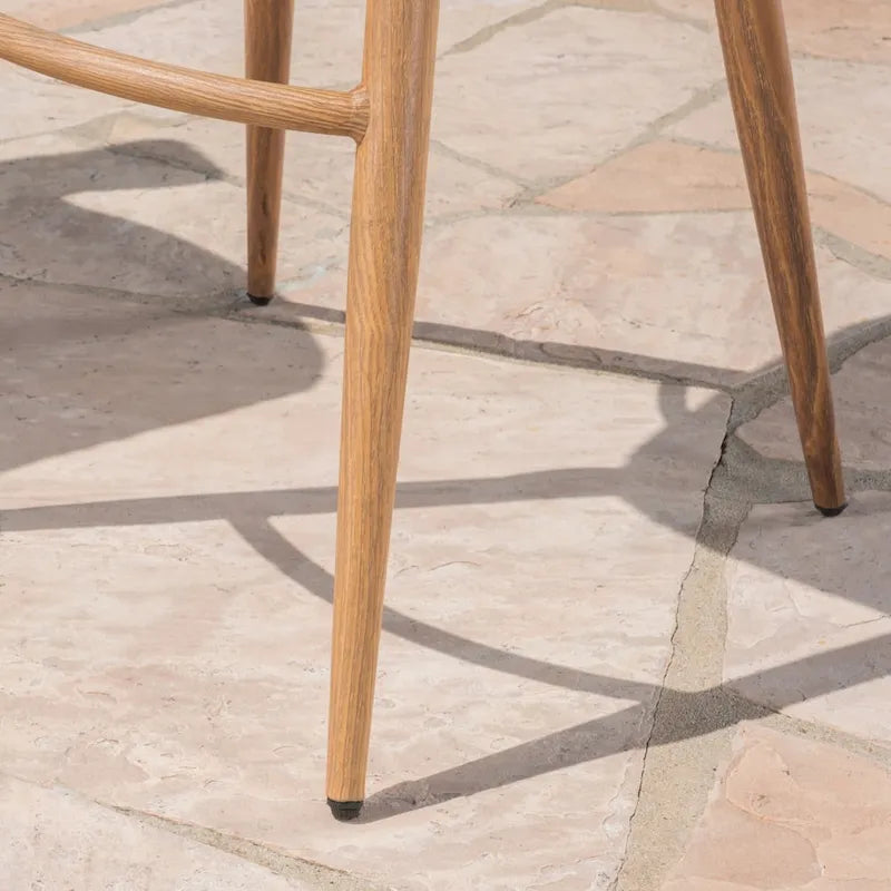 Laryn Outdoor Wicker Wood Barstool (Set of 2) by Christopher Knight Home