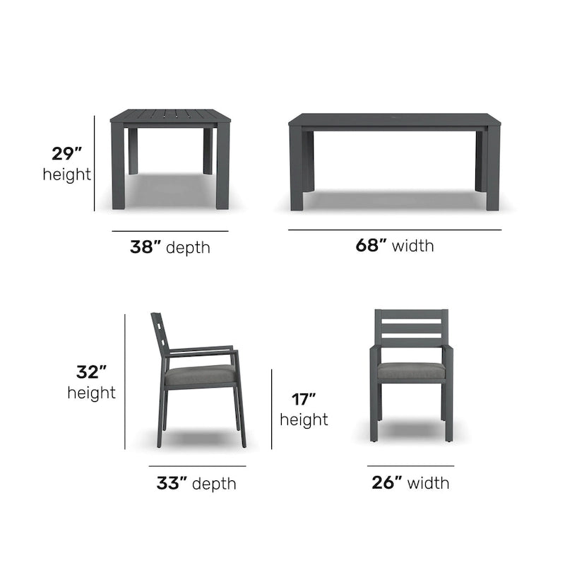 Homestyles Grayton Outdoor 7-Piece Dining Set - 38 x 29 x 68