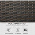 Outsunny 3-Seater Outdoor Sofa with 4 Thick Padded Cushions, PE Rattan Patio Outdoor Couch with Curved Armrests for Sunroom